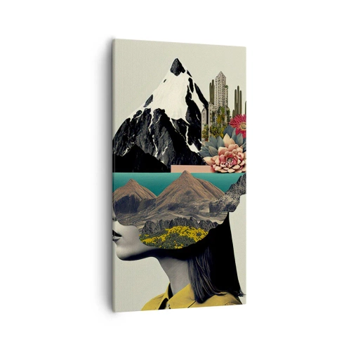 Bild auf Leinwand - Leinwandbild - Frau – bleibt immer ein Geheimnis - 55x100 cm
