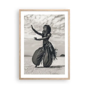 Poster in einem Rahmen aus heller Eiche - Der Tanz der südlichen Inseln - 50x70 cm