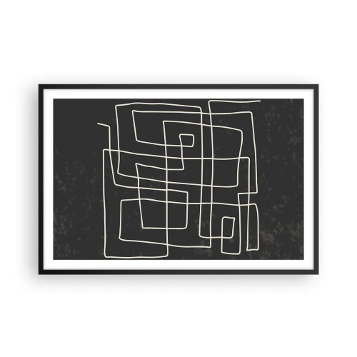 Poster in einem schwarzem Rahmen - Nicht so einfach - 91x61 cm