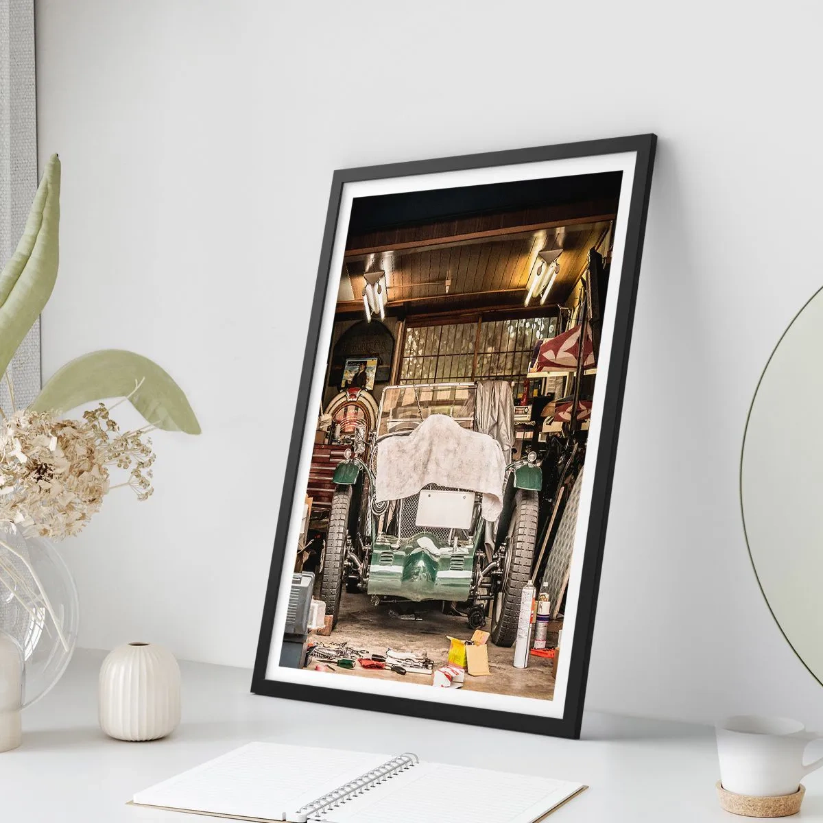 Poster in einem schwarzem Rahmen - Zurück in die Vergangenheit - 30x40 cm