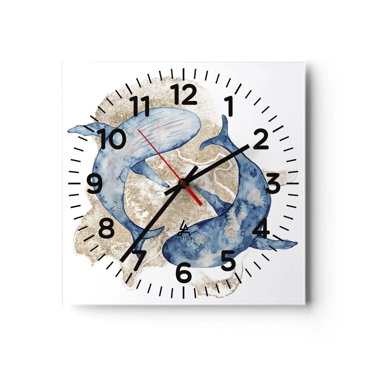 Wanduhr - Glasuhr - Freundschaft oder Liebe? - 40x40 cm