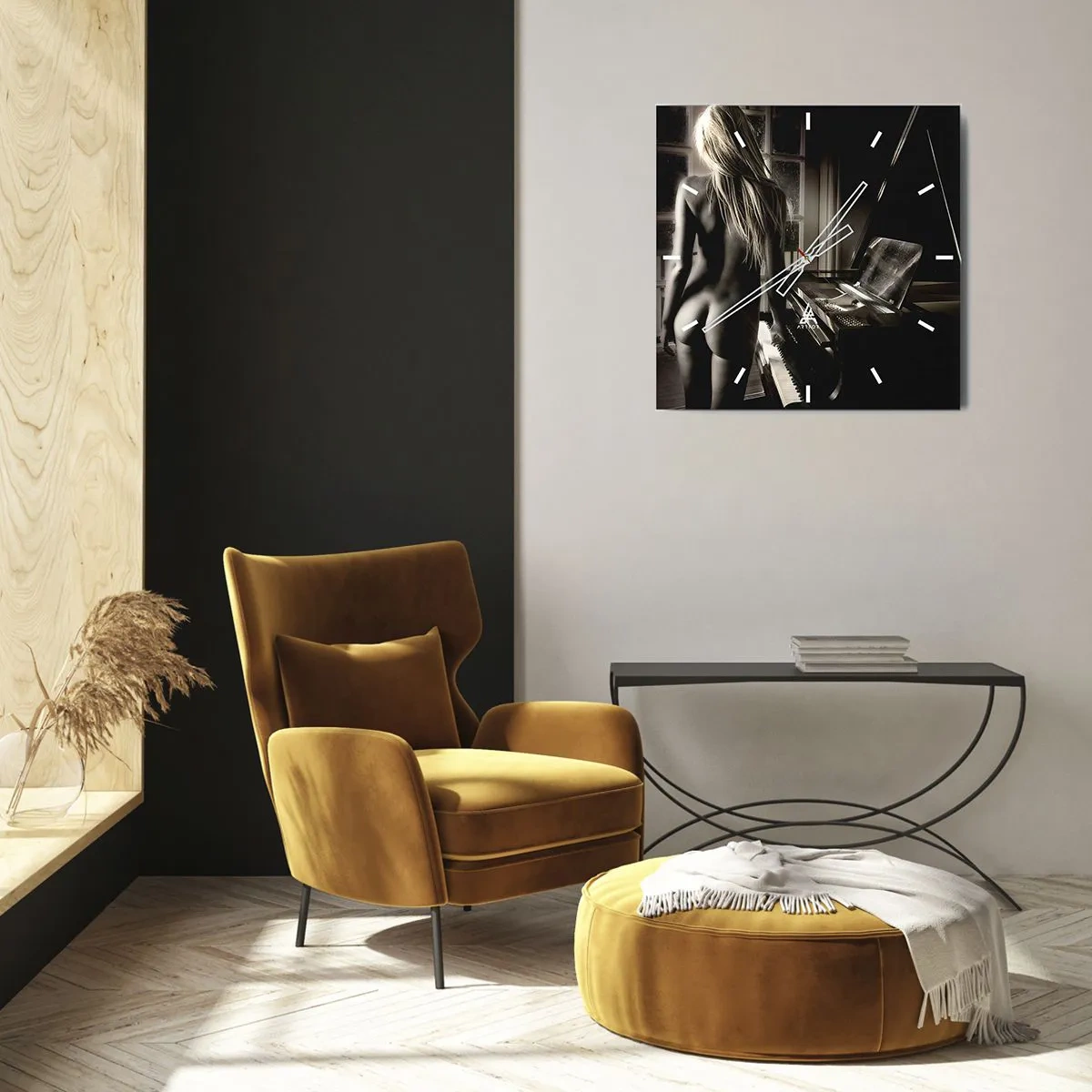 Wanduhr - Glasuhr - Perfekte Harmonie des Abends - 30x30 cm