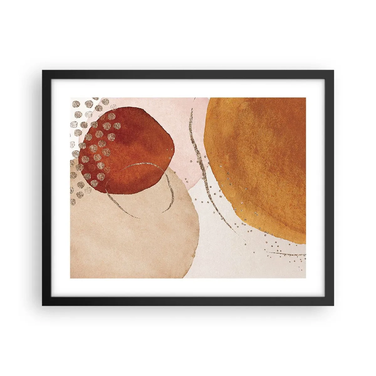 Poster in einem schwarzem Rahmen - Rundheit und Bewegung - 50x40 cm