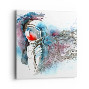 Bild auf Leinwand - Leinwandbild - Allein mit Platz - 40x40 cm