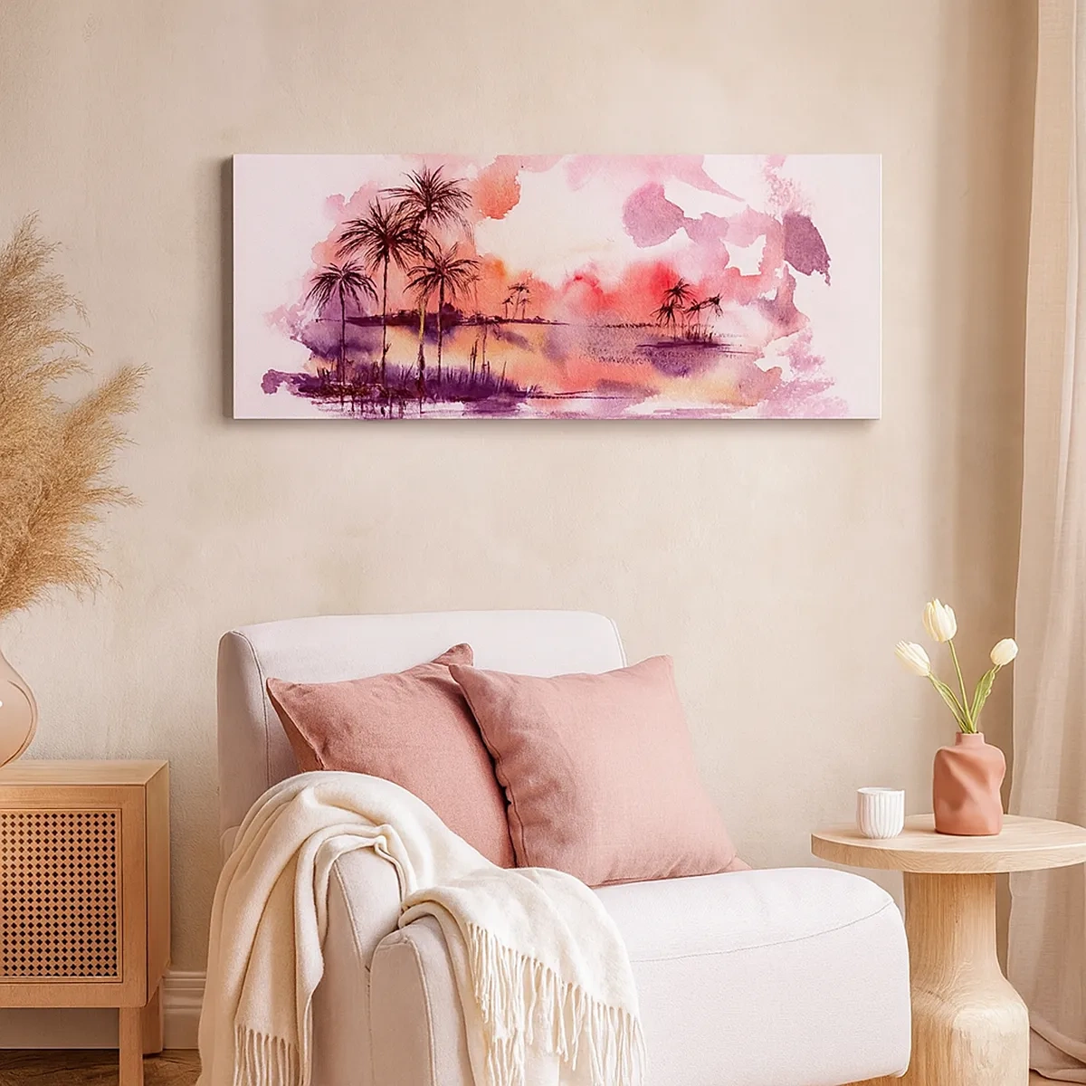 Bild auf Leinwand - Leinwandbild - Die Ruhe der Tropen in Rot - 30x30 cm