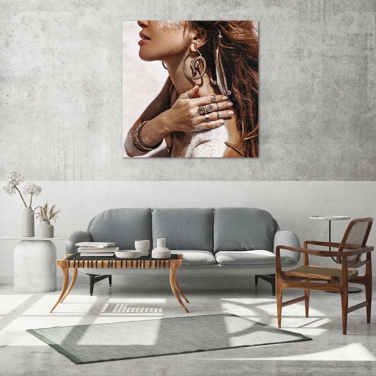 Glasbild - Bild auf glas - Königin des wilden Strandes - 60x60 cm