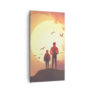 Bild auf Leinwand - Leinwandbild - Von Angesicht zu Angesicht mit der Sonne - 65x120 cm