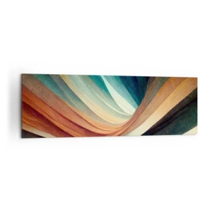 Bild auf Leinwand - Leinwandbild - Abstrakte Wellen in warmen und kühlen Farbtönen - 160x50cm - Aus Farben gewebt - Moderne Wanddekoration für Wohnzimmer und Schlafzimmer ARTTOR