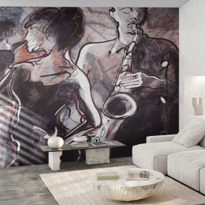 Fototapete Premium Canvas - In der Musik auflösen - Musik, Jazz, Tanzen - 300x210 cm