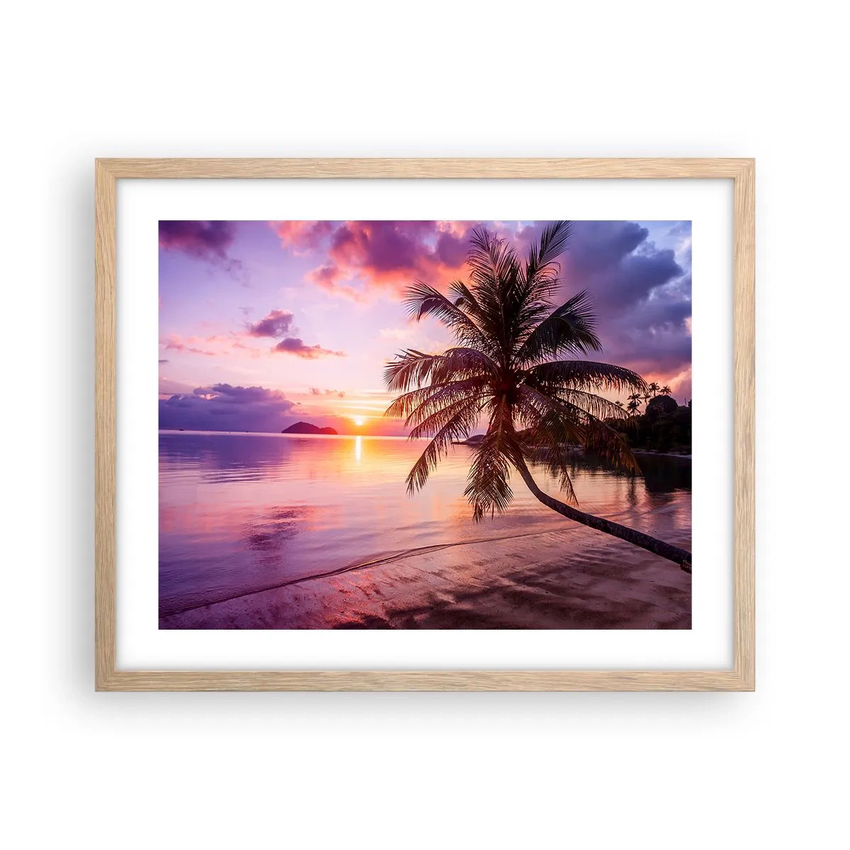 Poster in einem Rahmen aus heller Eiche - Behaglichkeit bis zum Horizont - 50x40 cm