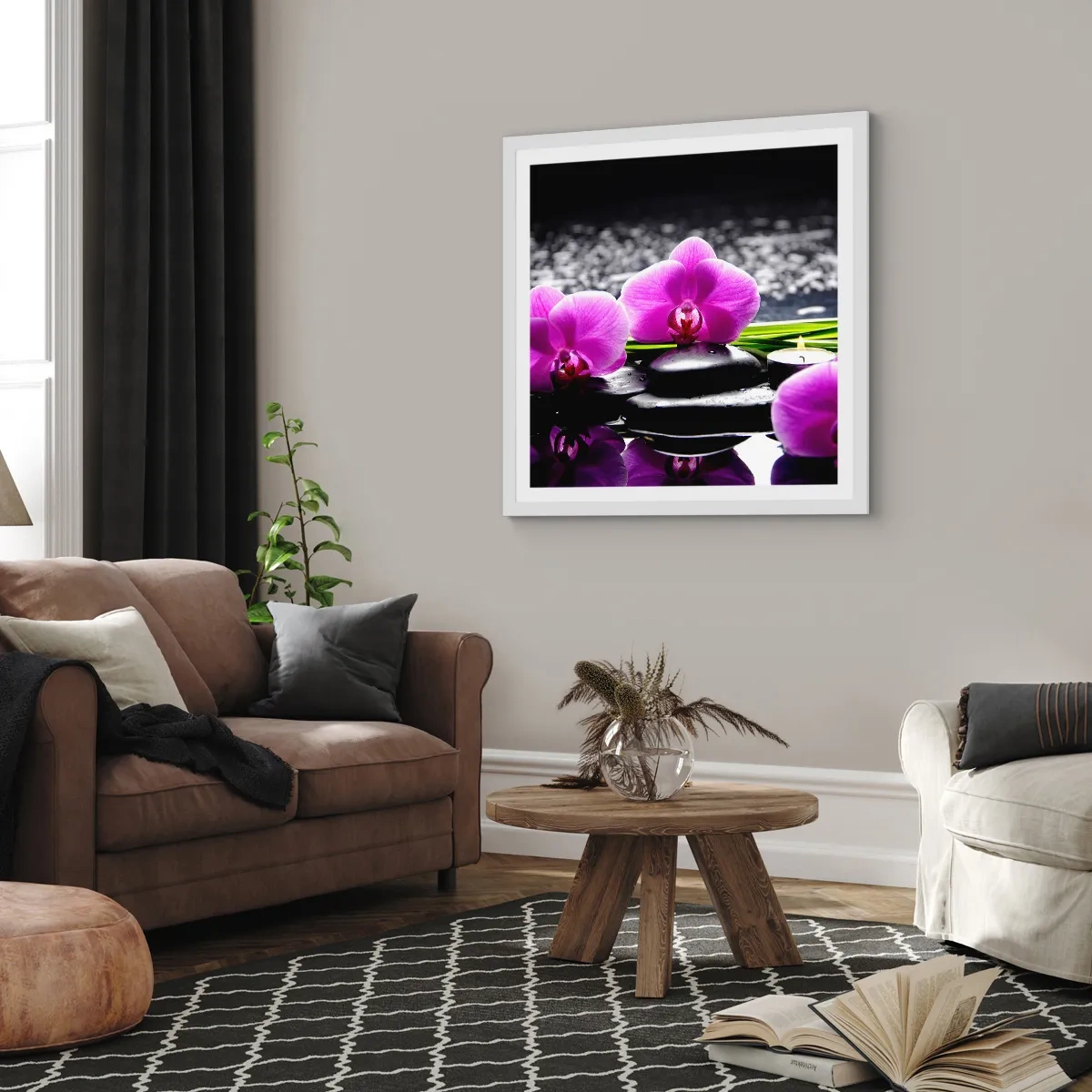 Poster in einem weißen Rahmen - In Ruhe ertrinken - 60x60 cm