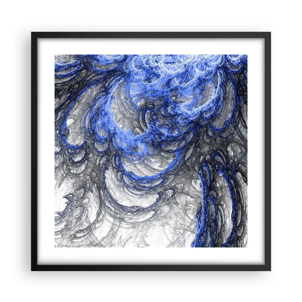 Poster in einem schwarzem Rahmen - Die Geburt einer Welle - 50x50 cm