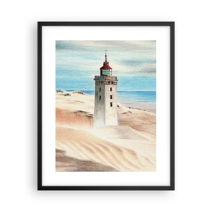 Poster in einem schwarzem Rahmen - Immer aufs Meer starrend - 40x50 cm