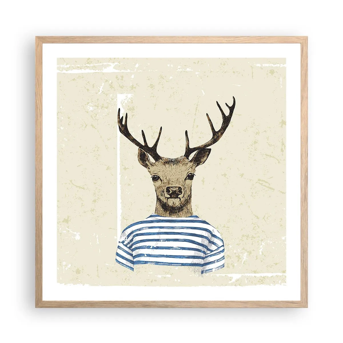 Poster in einem Rahmen aus heller Eiche - Weil ich gestreifte T-Shirts mag! - 60x60 cm