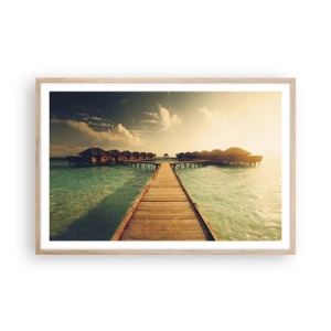 Poster in einem Rahmen aus heller Eiche - Eine herzliche Einladung - 91x61 cm