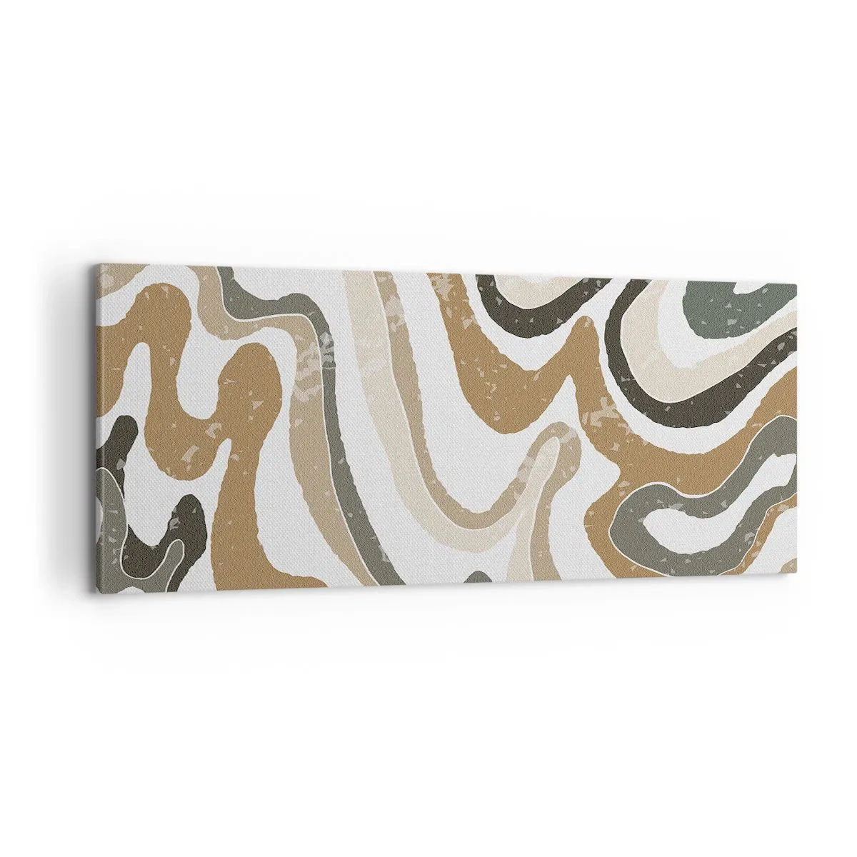 Bild auf Leinwand - Leinwandbild - Mäander in Erdfarben - 100x40 cm