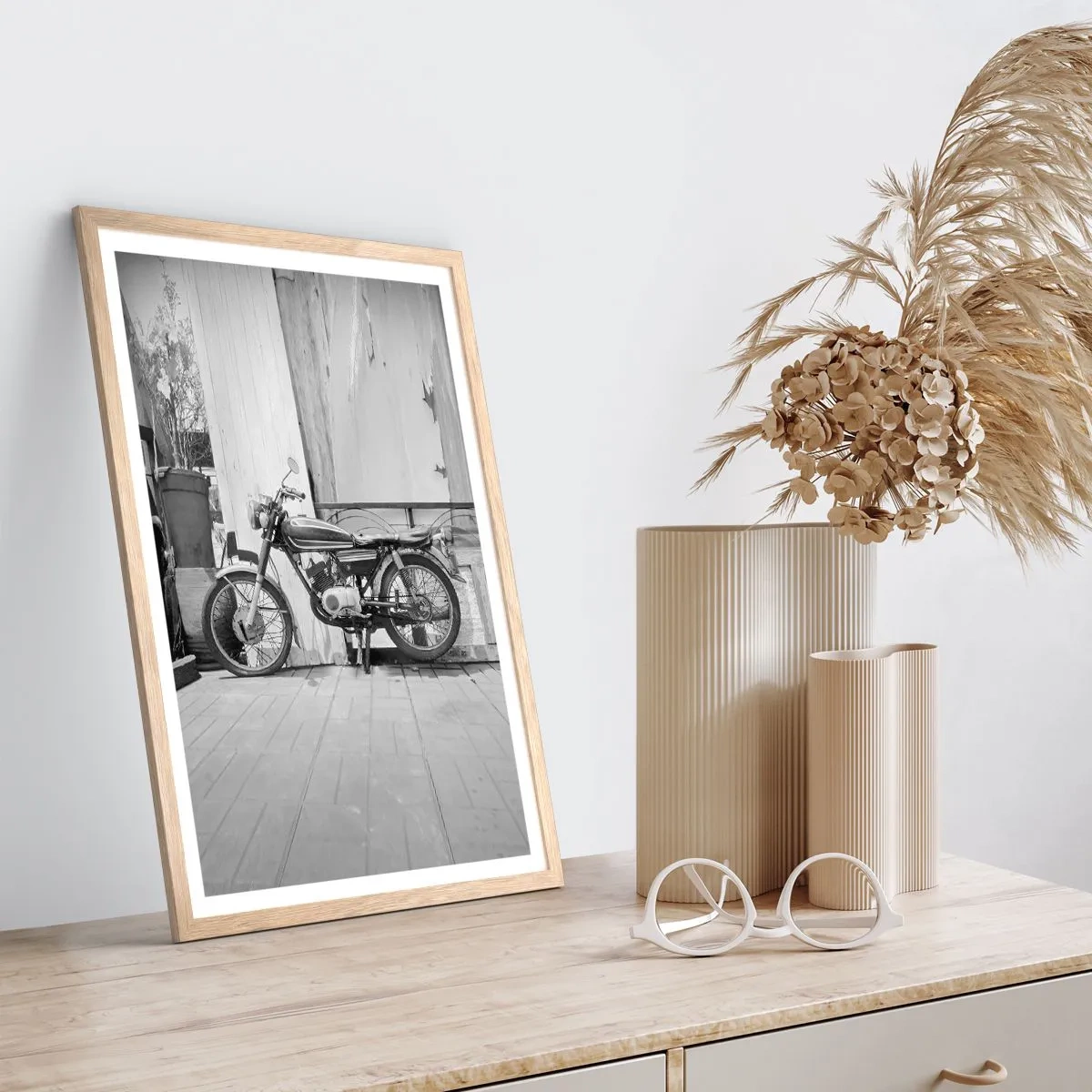 Poster in einem Rahmen aus heller Eiche - Klassik über alles - 40x50 cm