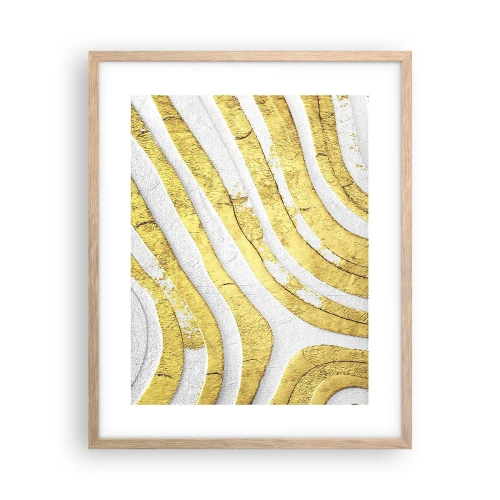 Poster in einem Rahmen aus heller Eiche - Komposition in Weiß und Gold - 40x50 cm