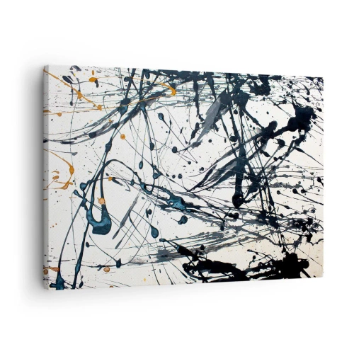 Bild auf Leinwand - Leinwandbild - Abstraktes Malmuster mit dynamischen Linien und Punkten - 70x50cm - Sinn machen oder keinen Sinn machen? - Moderne Wanddekoration für Wohnzimmer und Schlafzimmer ARTTOR