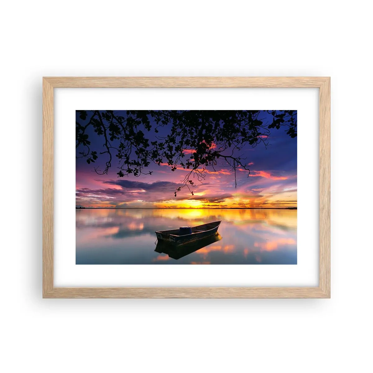 Poster in einem Rahmen aus heller Eiche - Du scheinst mitten am Himmel zu hängen... - 40x30 cm