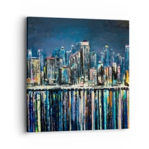 Bild auf Leinwand - Leinwandbild - Kaskade von Lichtern - 40x40 cm