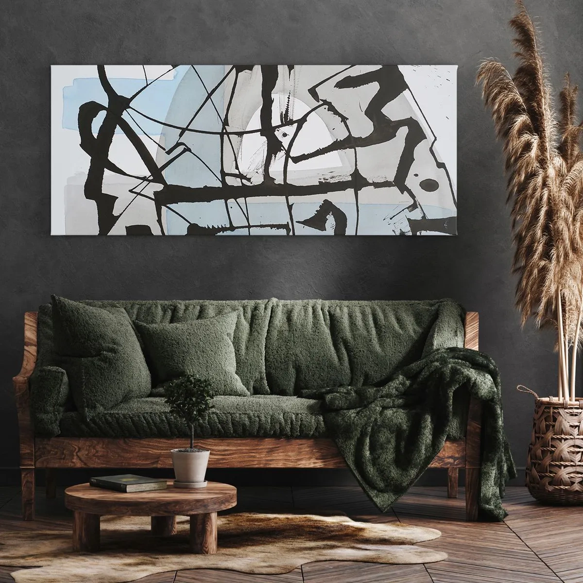 Bild auf Leinwand - Leinwandbild - Trotzdem blau - 100x40 cm