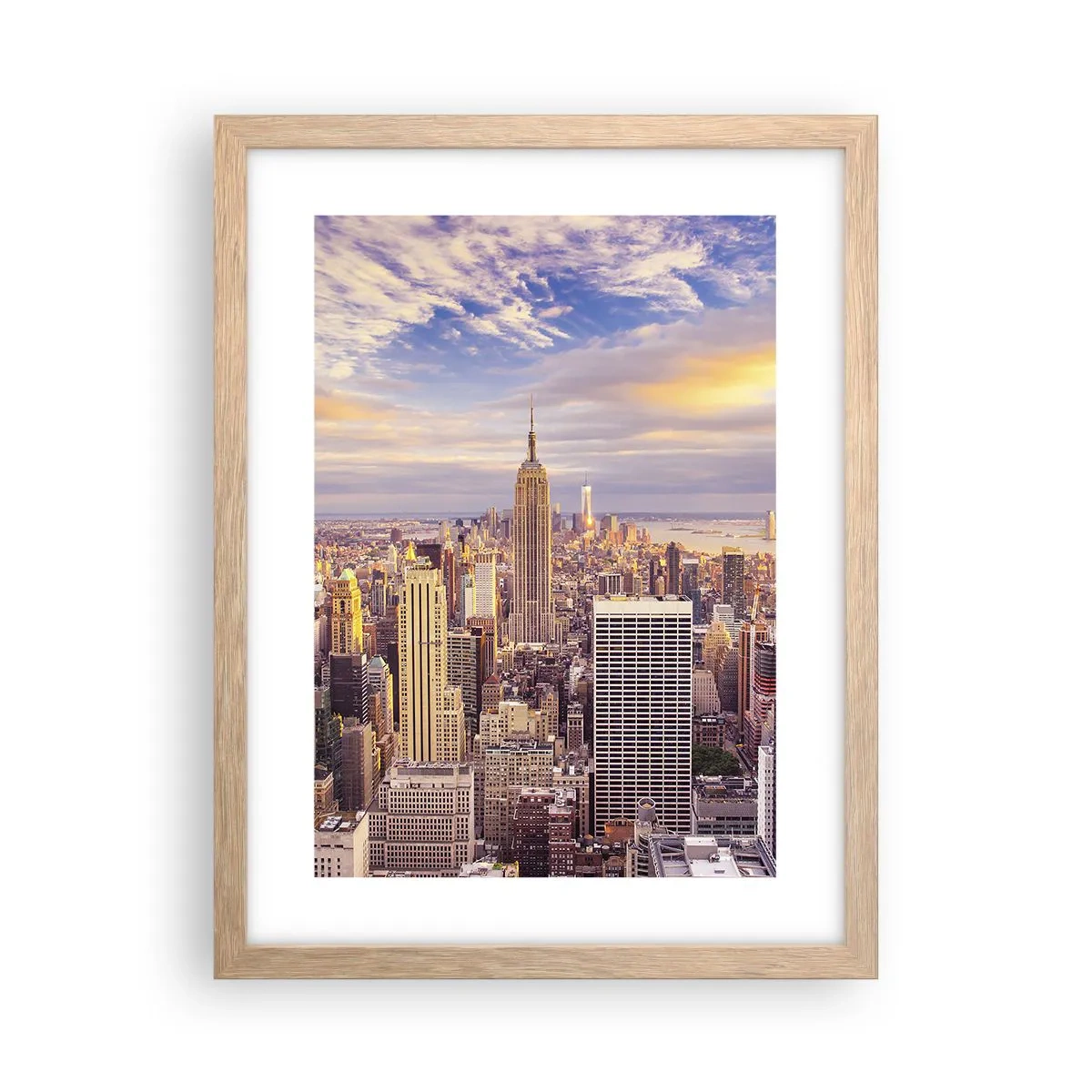 Poster in einem Rahmen aus heller Eiche - Nur nach den Wolken greifen - 30x40 cm