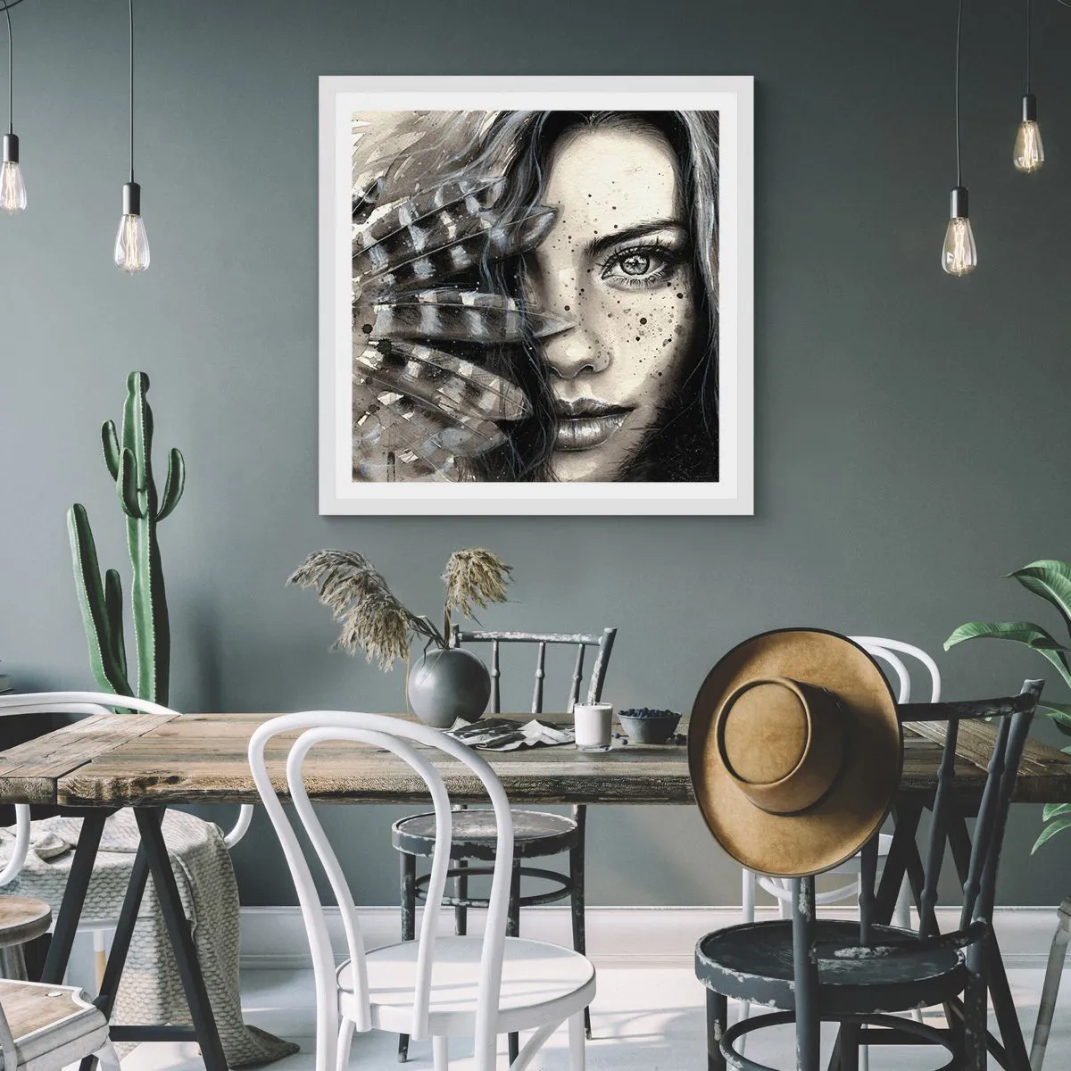 Poster in einem weißen Rahmen - Wilde Schönheit - 40x40 cm