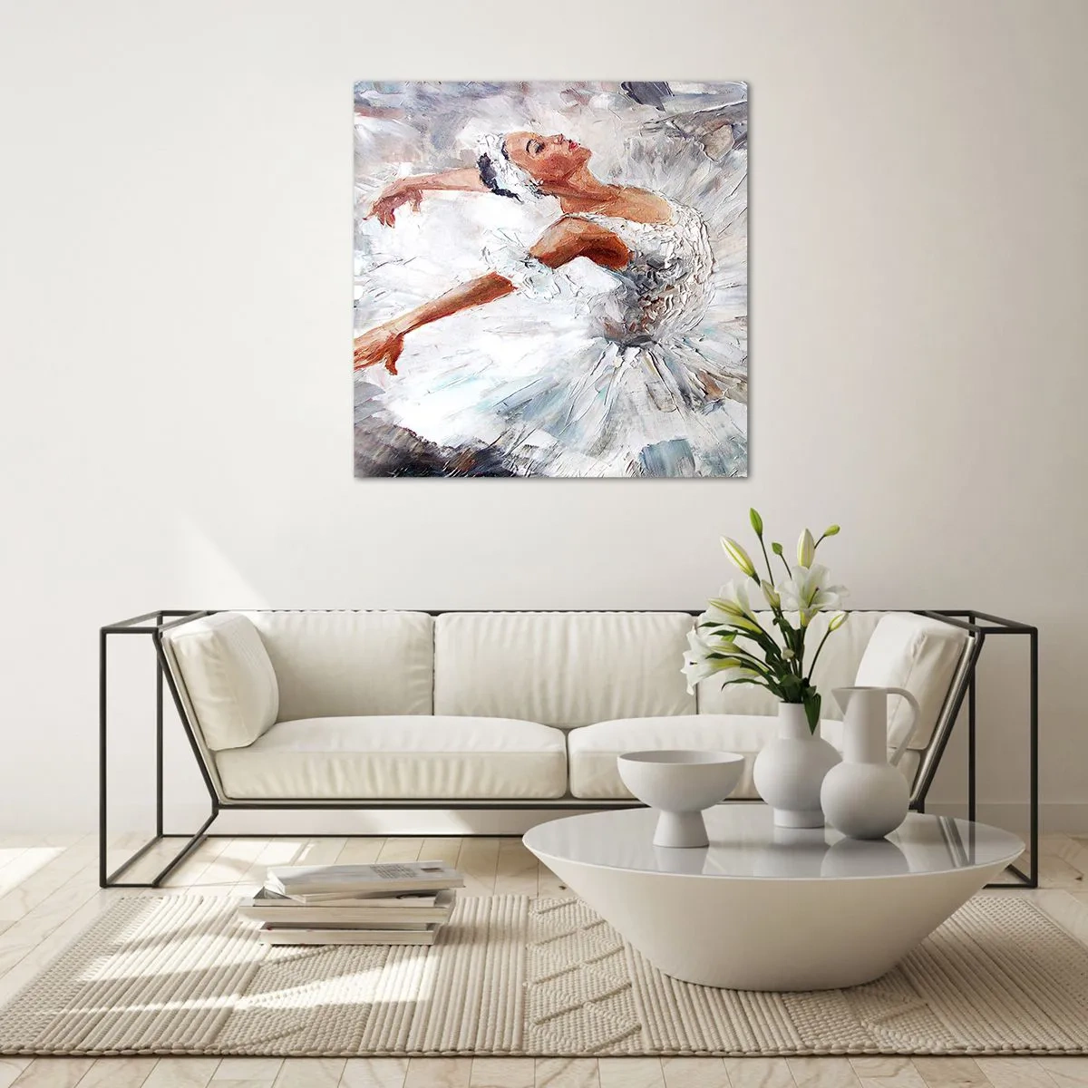 Glasbild - Bild auf glas - Zart und leicht wie Tüll - 70x70 cm