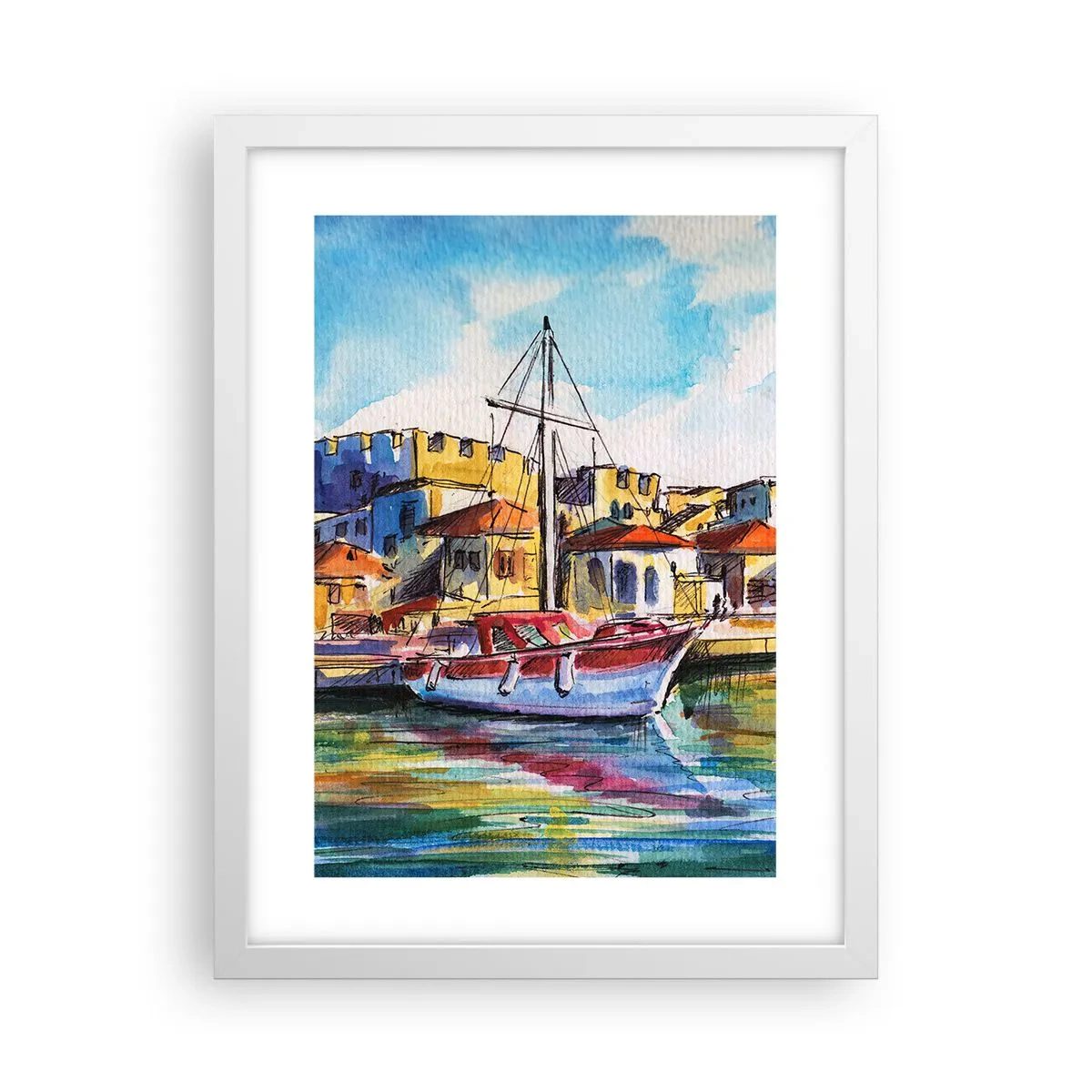 Poster in einem weißen Rahmen - Regenbogennachmittag - 30x40 cm