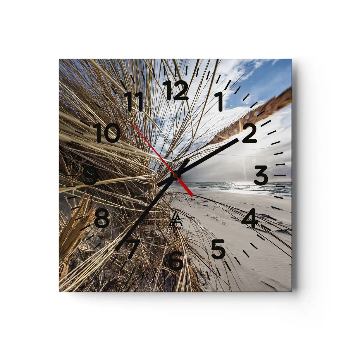 Wanduhr - Glasuhr - Ein Treffen der Elemente der Natur - 30x30 cm