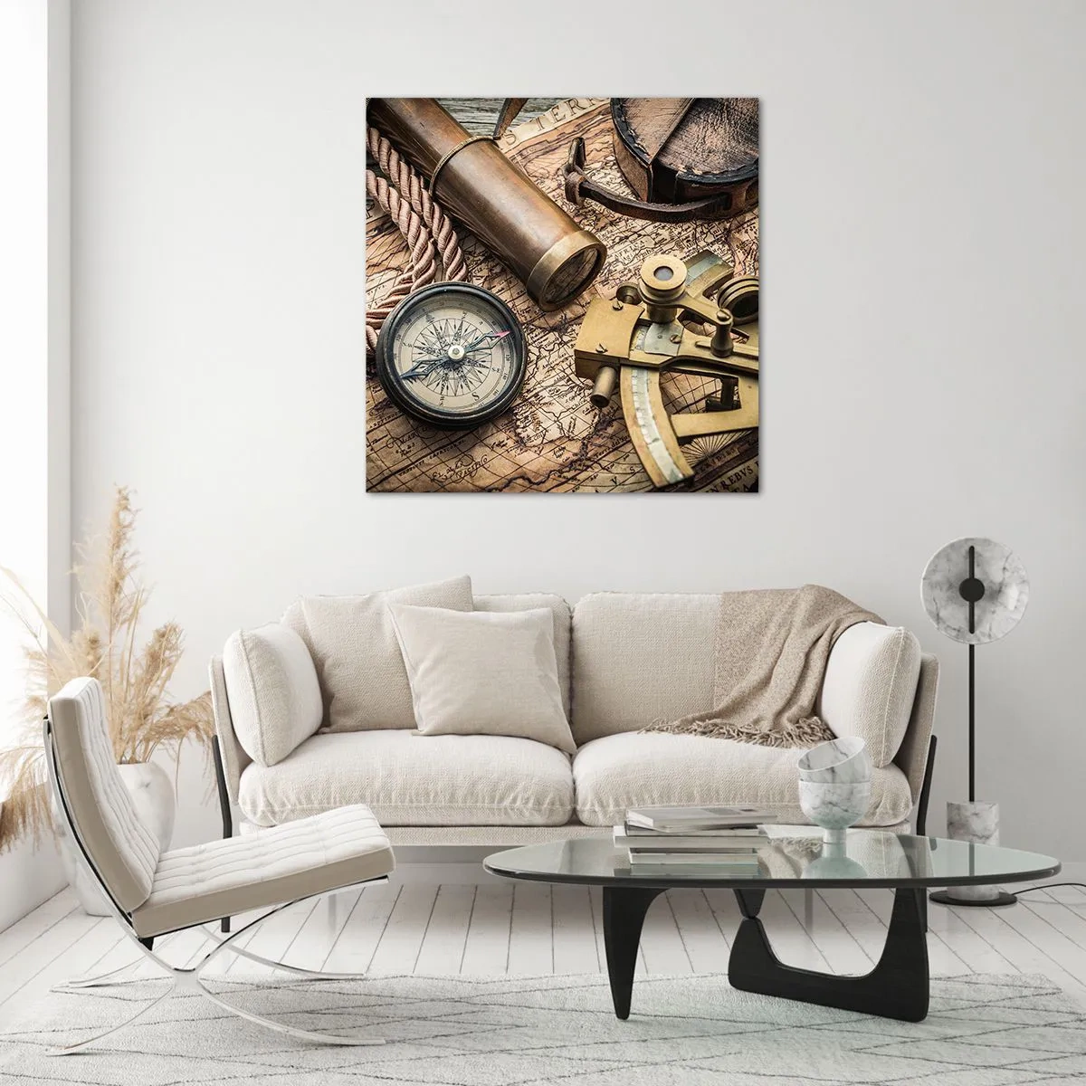 Glasbild - Bild auf glas - Setze Sie einen Kurs - 60x60 cm