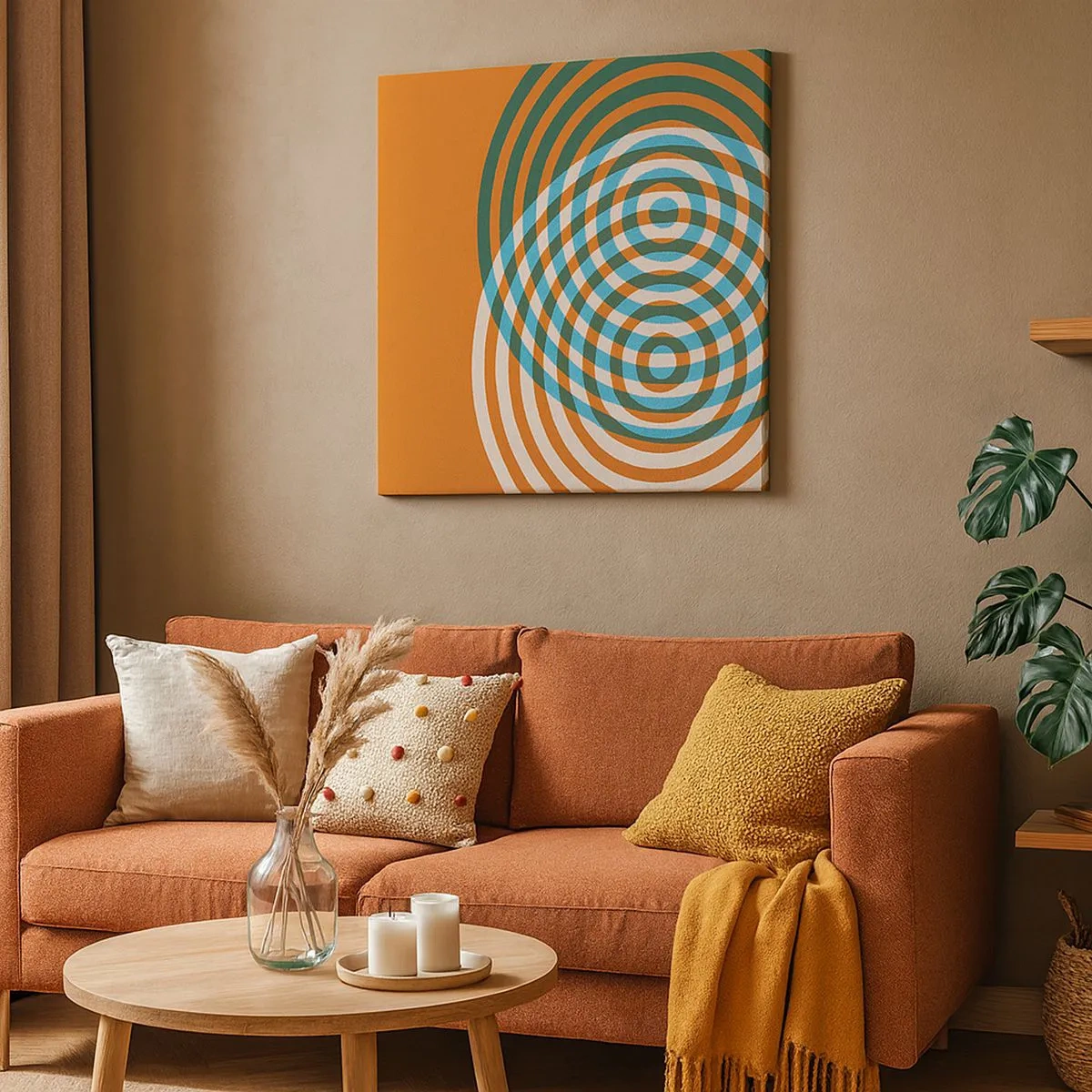 Bild auf Leinwand - Leinwandbild - Abstrakte kreisförmige Variation - 30x30 cm