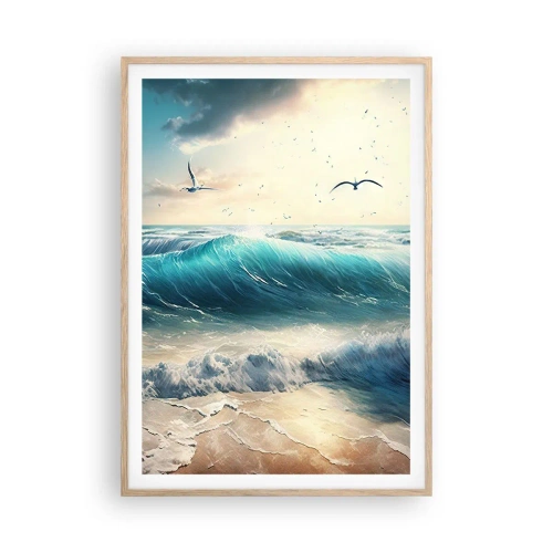 Poster in einem Rahmen aus heller Eiche - Es summt nur für dich - 70x100 cm