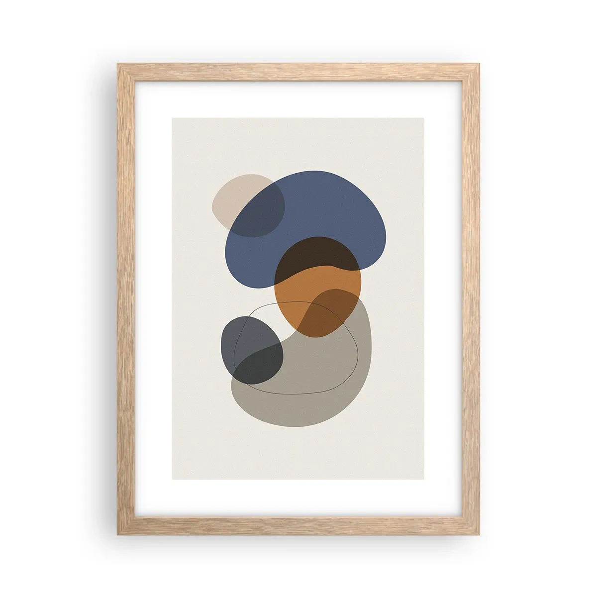 Poster in einem Rahmen aus heller Eiche - Farbtropfen - 30x40 cm