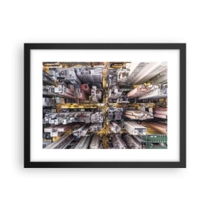 Poster in einem schwarzem Rahmen - Grüße aus Hongkong - 40x30 cm