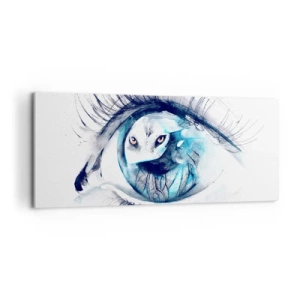 Bild auf Leinwand - Leinwandbild - Auge in Auge mit Wildheit - 100x40 cm