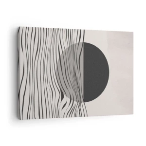 Bild auf Leinwand - Leinwandbild - Abstrakte Linien und geometrische Formen in gedeckten Farben - 70x50cm - Halbe Komposition - Moderne Wanddekoration für Wohnzimmer und Schlafzimmer ARTTOR