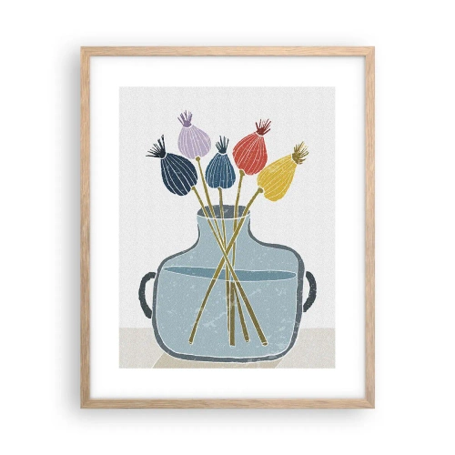 Poster in einem Rahmen aus heller Eiche - Es ist mucksmäuschenstill - 40x50 cm