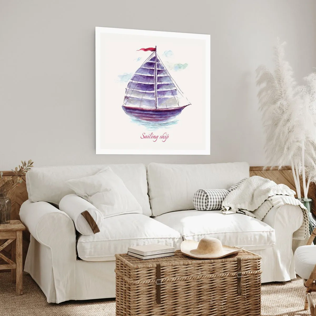 Poster - Volle Segel und ruhiges Wasser - 40x40 cm