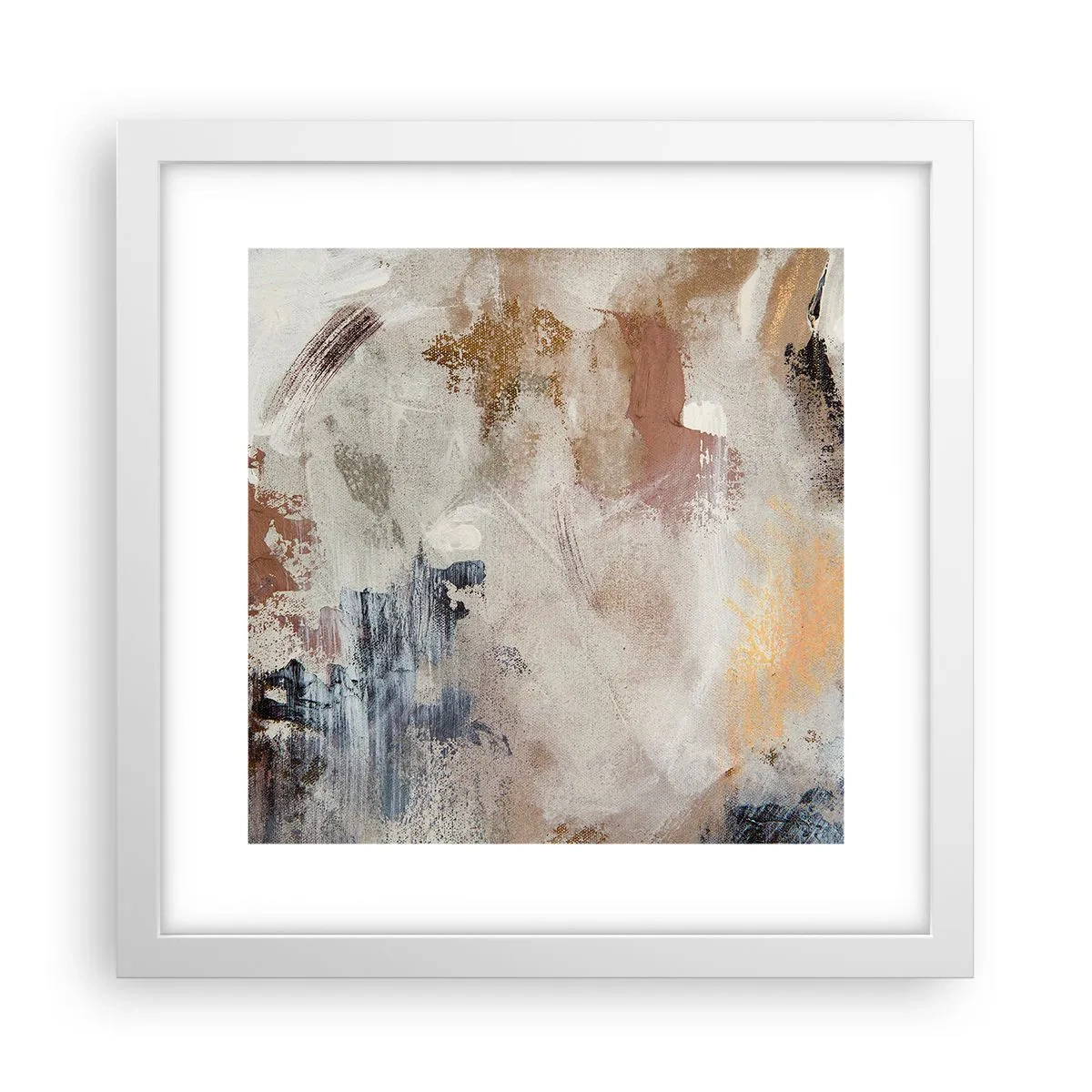 Poster in einem weißen Rahmen - Neblige Abstraktion - 30x30 cm