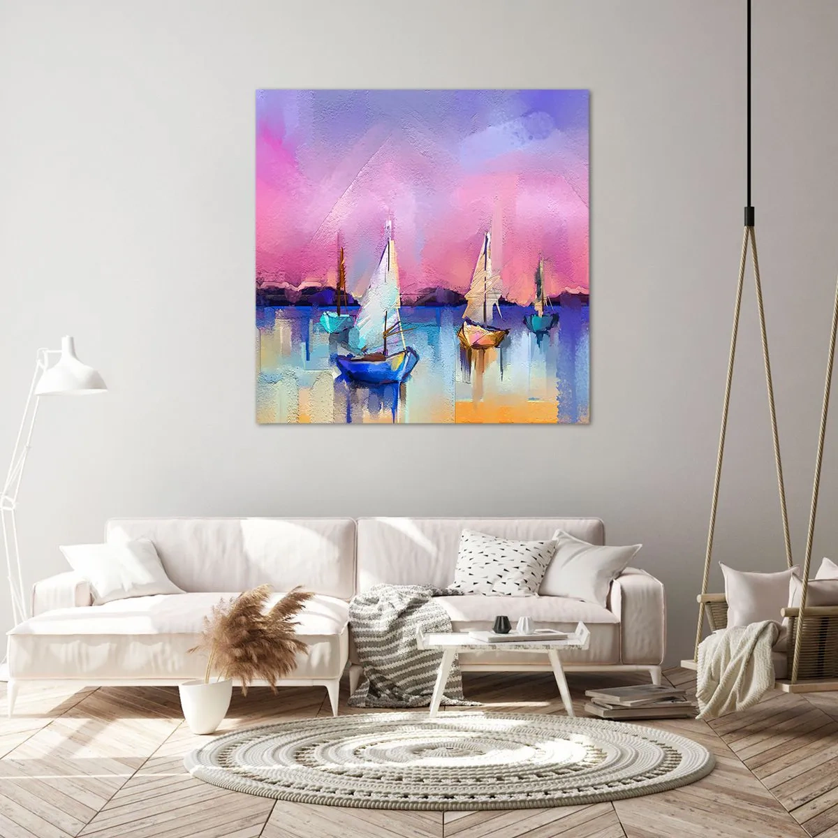 Bild auf Leinwand - Leinwandbild - Richtung: breites Wasser - 70x70 cm