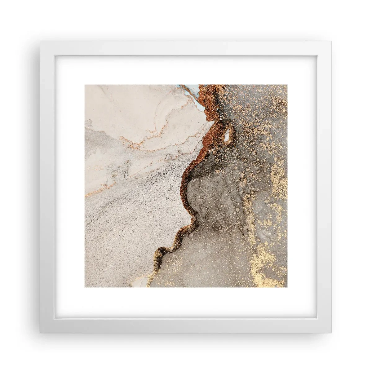 Poster in einem weißen Rahmen - An der Grenze der Farben - 30x30 cm