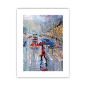 Poster - Regnerischer Nachmittag in der Stadt - 30x40 cm