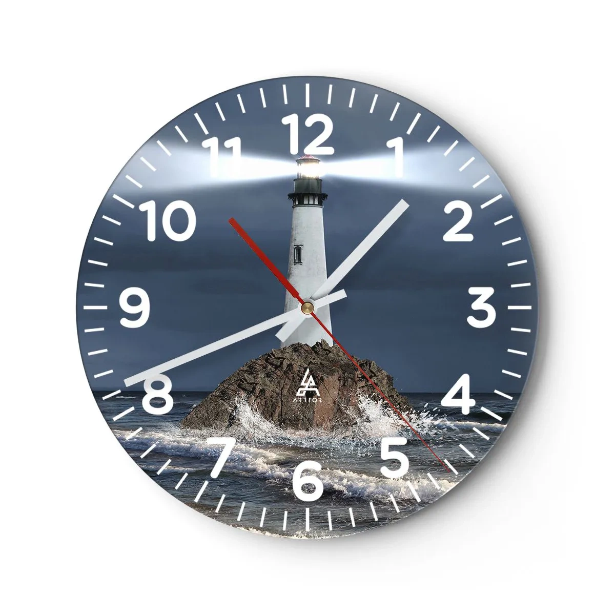 Wanduhr - Glasuhr - Hier... hier... hier! - 30x30 cm