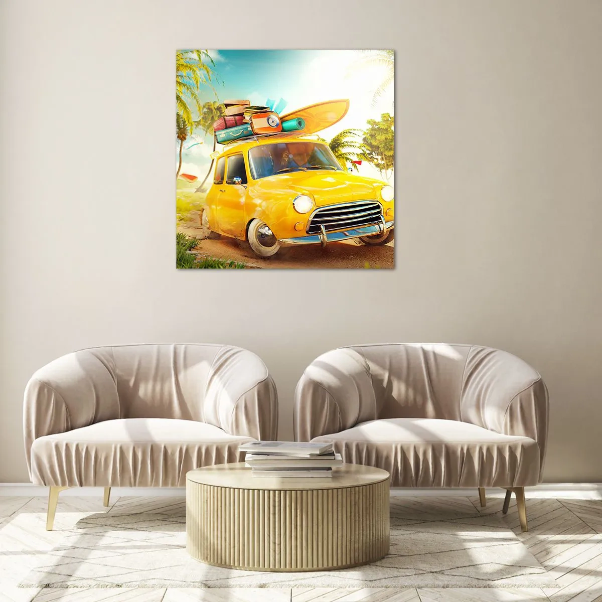 Glasbild - Bild auf glas - Eine Reise für mehr als ein Lächeln - 60x60 cm