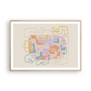 Poster in einem Rahmen aus heller Eiche - Labyrinth – ein freudiges Abenteuer - 100x70 cm