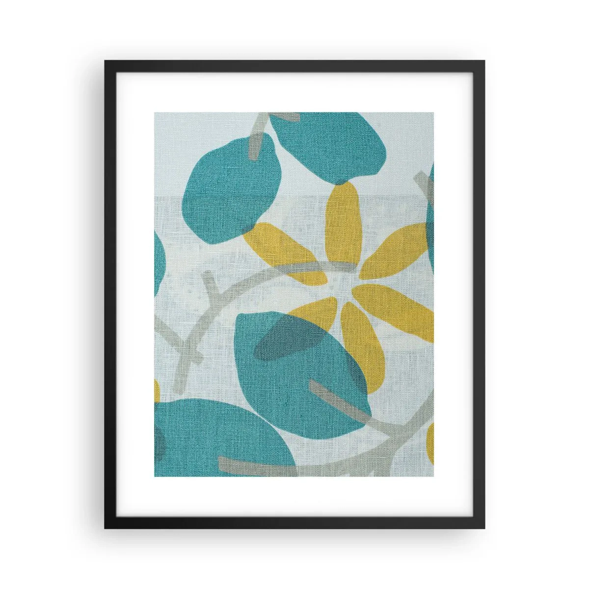 Poster in einem schwarzem Rahmen - Unter den azurblauen Blättern - 40x50 cm