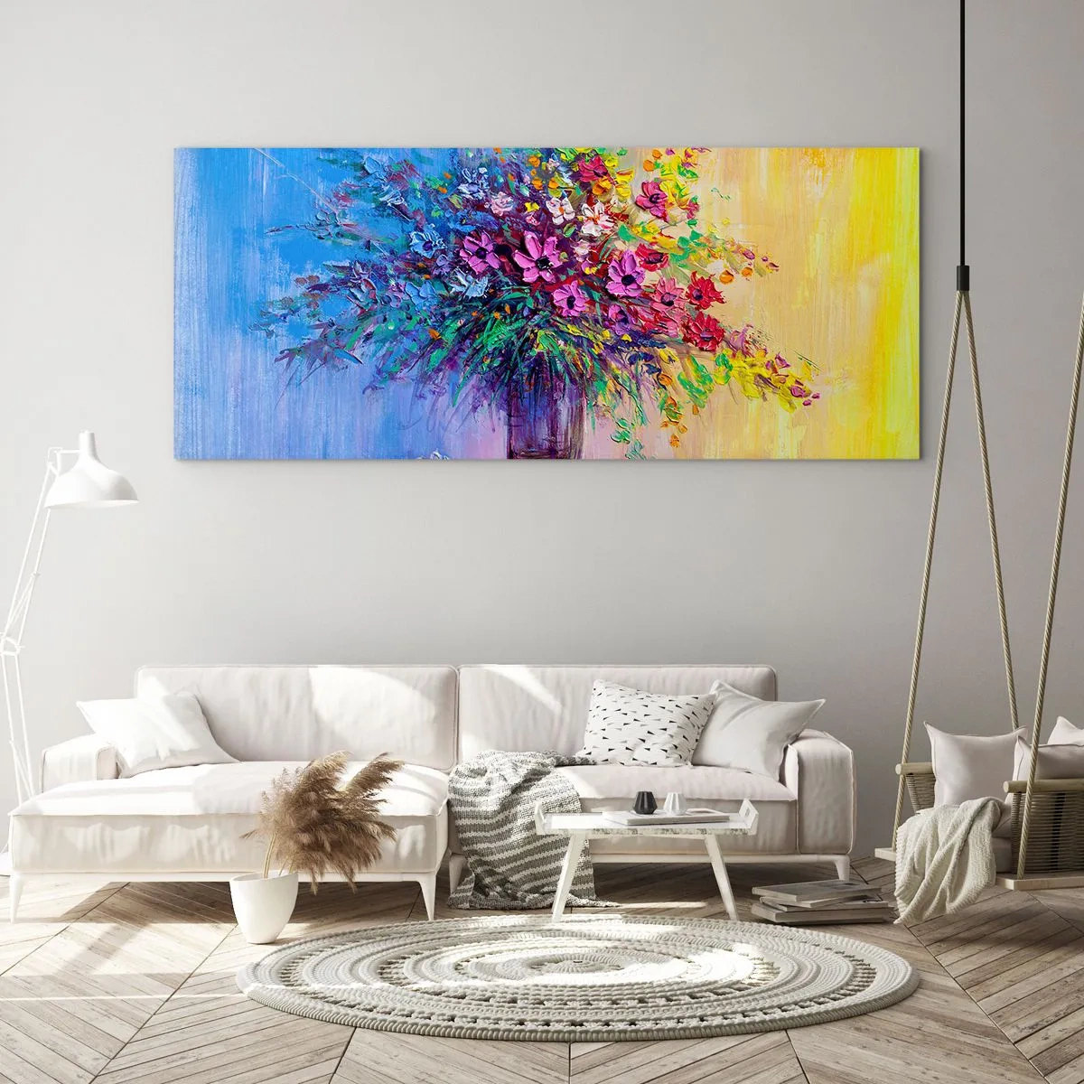 Glasbild - Bild auf glas - Sommergeschenk der Wiese - 90x30 cm