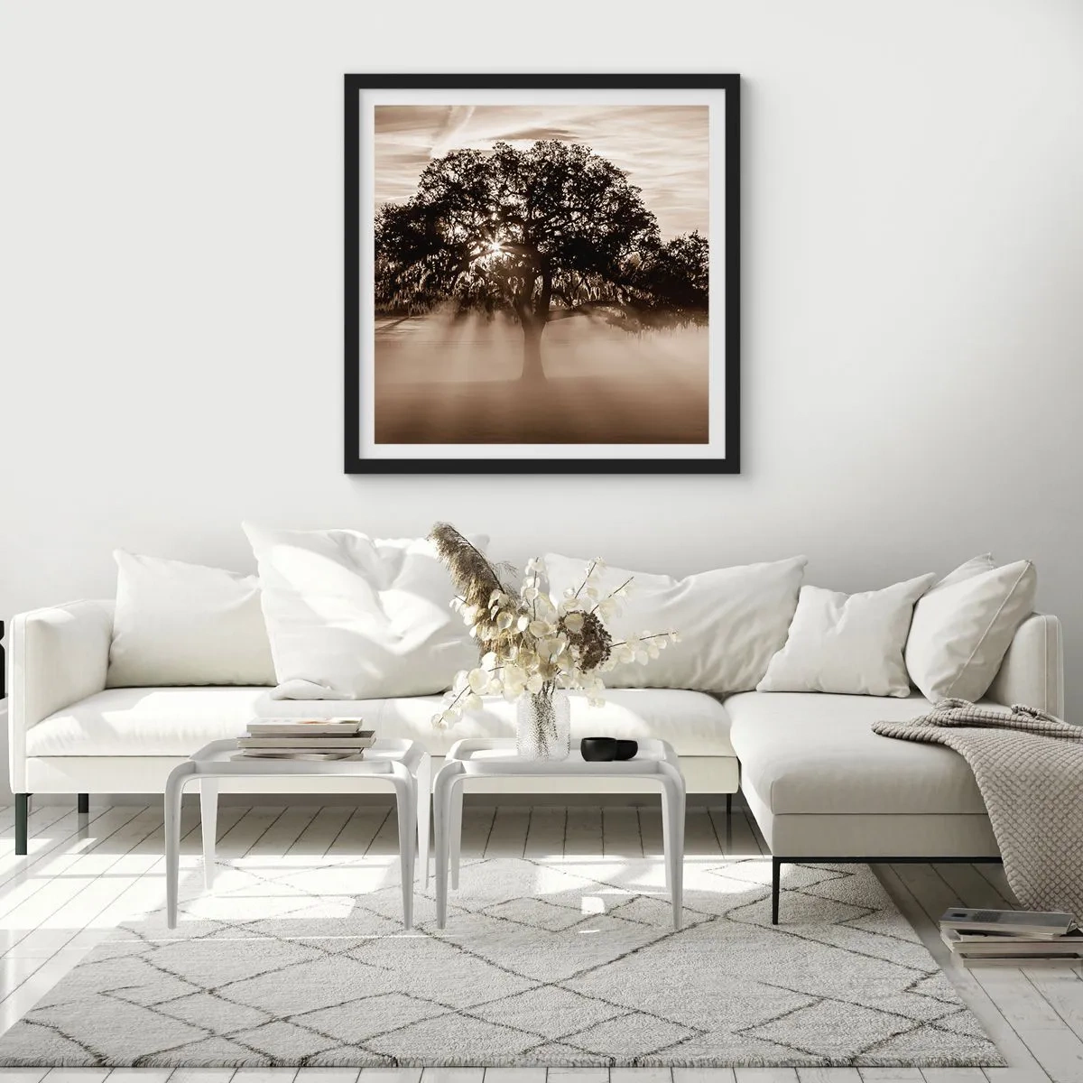 Poster in einem schwarzem Rahmen - Baum der guten Nachrichten - 30x30 cm